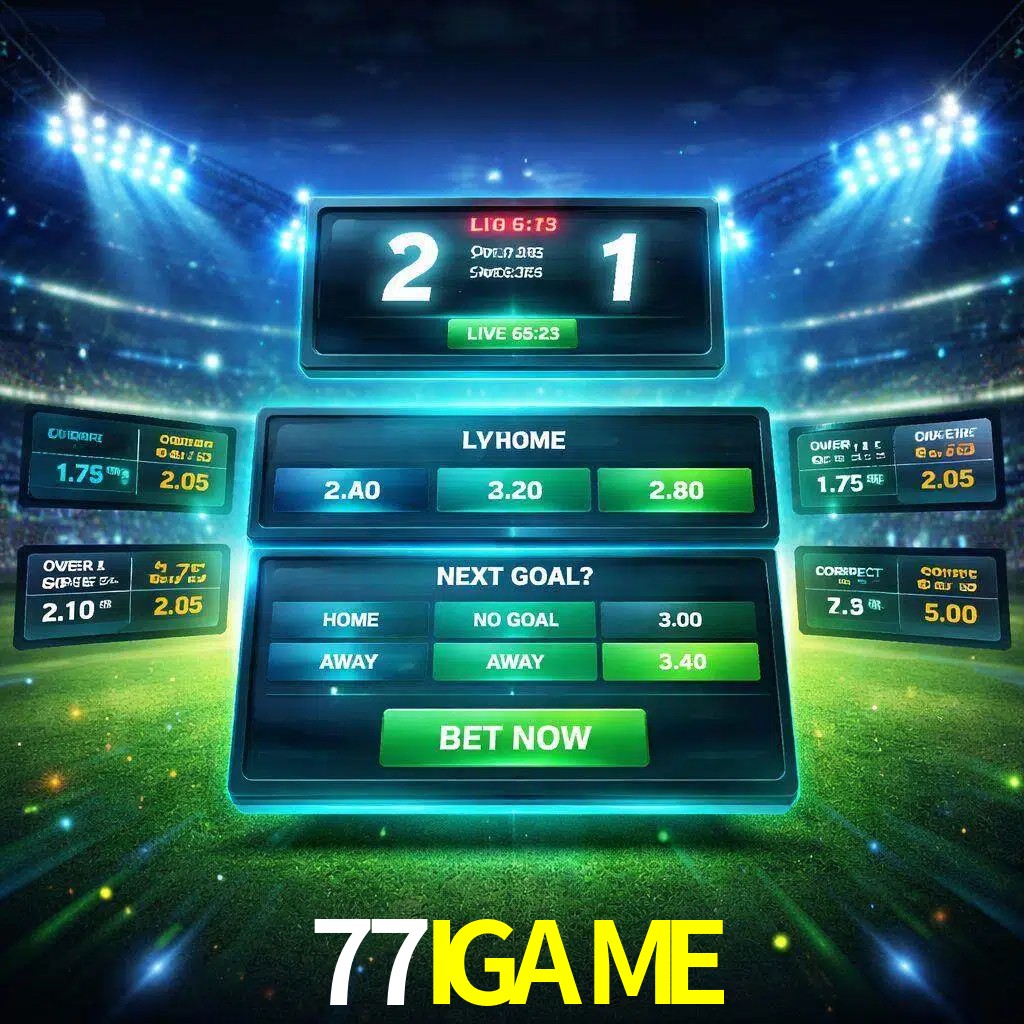 Vista de apuestas en vivo 77IGAME durante un partido en curso
